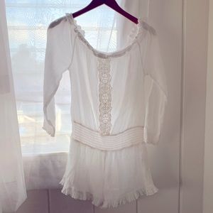 Ripcurl white off shoulder romper size S